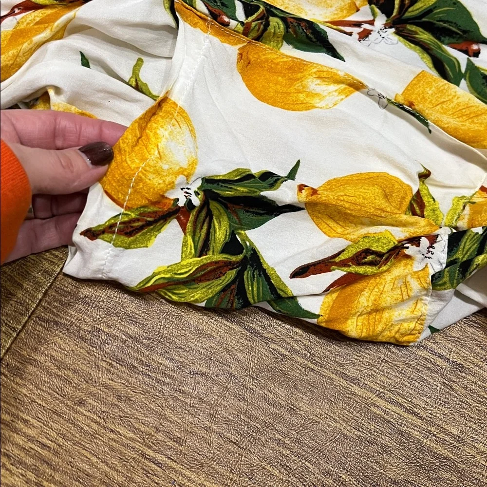 PatPat Lemon Print Dress - White and Yellow - Picture 5 of 5